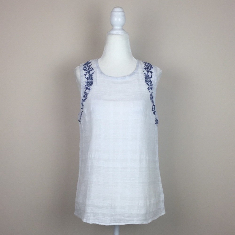 Skies Are Blue - Camie Embroidered Tank Top